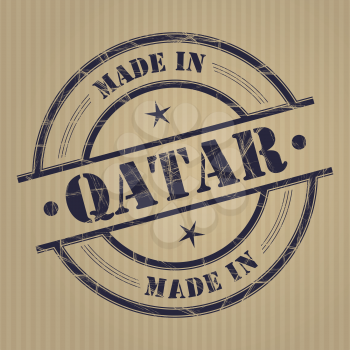 Made in Qatar grunge rubber stamp