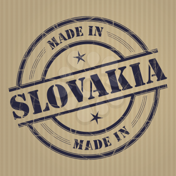 Made in Slovakia grunge rubber stamp