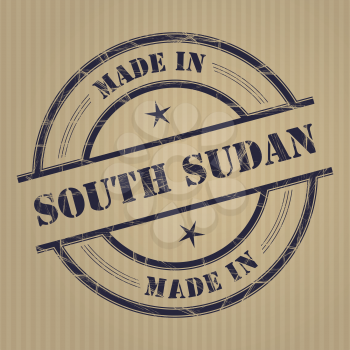 Made in South Sudan grunge rubber stamp