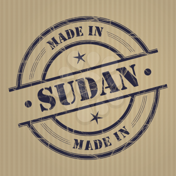 Made in Sudan grunge rubber stamp