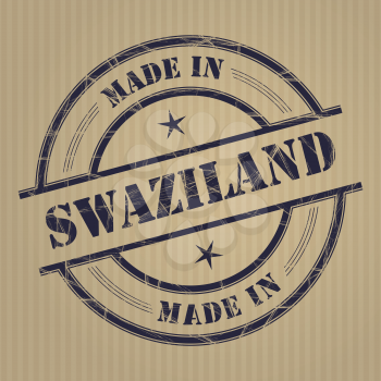 Made in Swaziland grunge rubber stamp