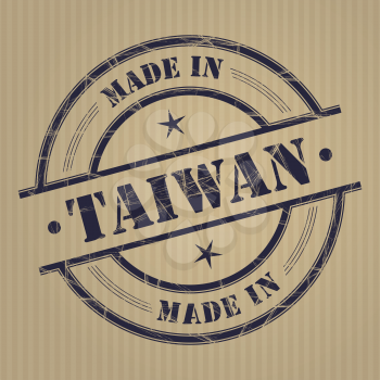 Made in Taiwan grunge rubber stamp