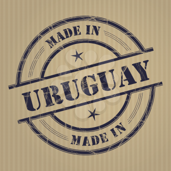 Made in Uruguay grunge rubber stamp