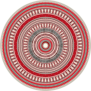Traditional Romanian round decorative element, vector template