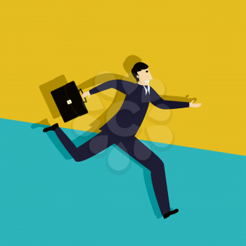 Running late business man, conceptual corporate graphic