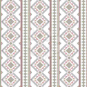 Traditional romanian embroidery seamless pattern design