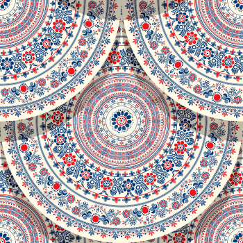 Seamless pattern design with Hungarian traditional motif for your design