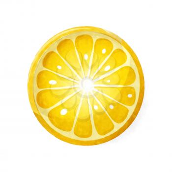 Watercolor lemons slice over white background