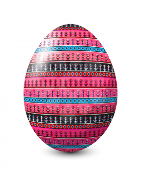 Painted egg celebrating Easter holiday, vector icon over white background