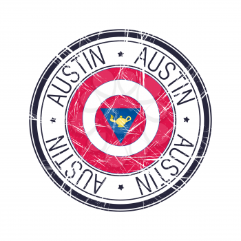 City of Austin, Texas postal rubber stamp, vector object over white background