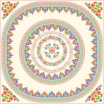 Hungarian tile. Decorative background inspired by traditional Hungarian embroidery.