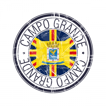 City of Campo Grande, Brazil postal rubber stamp, vector object over white background