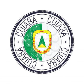 City of Cuiaba, Brazil postal rubber stamp, vector object over white background