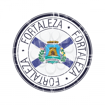 City of Fortaleza, Brazil postal rubber stamp, vector object over white background