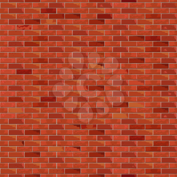 Red brick wall vector seamless pattern