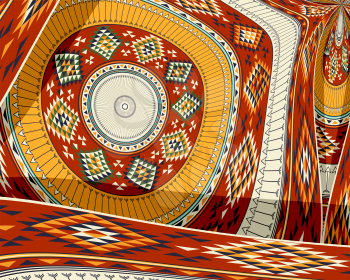 American indian decorative background, vector illustration