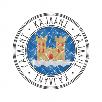 Kajaani city, Finland. Grunge postal rubber stamp over white background
