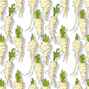 Parsnip roots repeating pattern, editable vector template