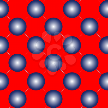 Royalty Free Clipart Image of Blue Spheres on a Red Background