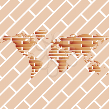 Royalty Free Clipart Image of a Brick World on Brick