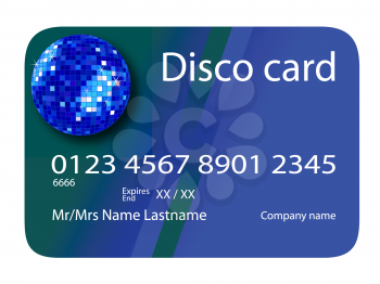 Royalty Free Clipart Image of a Blue Disco Card