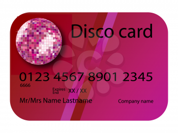 Royalty Free Clipart Image of a Disco Credit Card