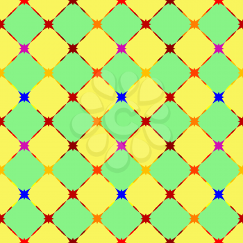Royalty Free Clipart Image of a Diamond Mesh Pattern Linked By Tiny Flower Shapes