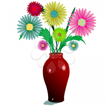 Royalty Free Clipart Image of Flowers in a Vase