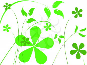 Royalty Free Clipart Image of Green Flowers