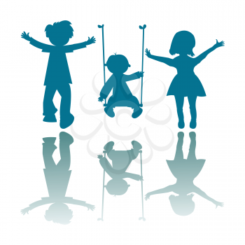 Royalty Free Clipart Image of Playing Children