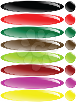 Royalty Free Clipart Image of Long Oval and Round Web Buttons
