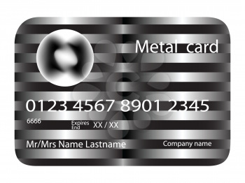 Royalty Free Clipart Image of a Metal Credit Card