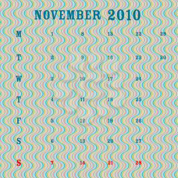 Royalty Free Clipart Image of a November 2010 Calendar With Wavy Stripes