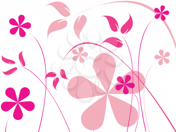 Royalty Free Clipart Image of Pink Flowers
