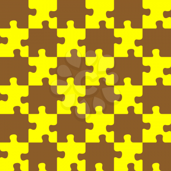 Royalty Free Clipart Image of a Yellow and Brown Puzzle