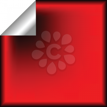 Royalty Free Clipart Image of a Red Sticker Peeling at the Corner