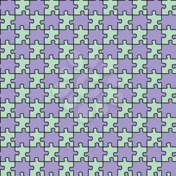 Royalty Free Clipart Image of a Purple and Aqua Puzzle