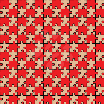 Royalty Free Clipart Image of a Red and Beige Puzzle