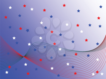 Royalty Free Clipart Image of a Star and Wave Background