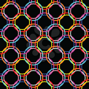circles seamless mesh, abstract pattern; vector art illustration