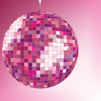 disco ball purple, vector art illustration