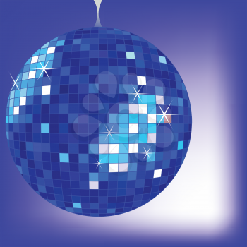 disco ball blue, vector art illustration; more disco balls and drawings in my gallery