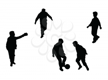 football players silhouettes over white background, abstract vector art illustration