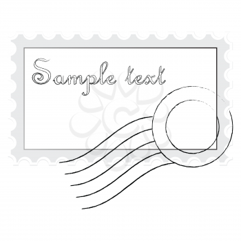 mail stamp isolated on white background, abstract vector art illustration