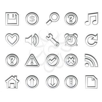 web icons ready for design against white background, abstract vector art illustration
