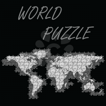 world puzzle map, abstract vector art illustration