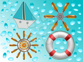 nautical icons collection, abstract vector art illustration