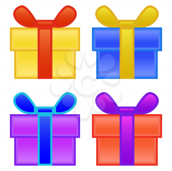 present boxes against white background, abstract vector art illustration