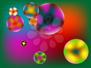 stylized bubbles against colored background, abstract vector art illustration