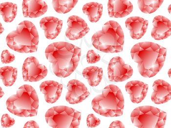 valentine diamonds pattern, abstract seamless texture; vector art illustration